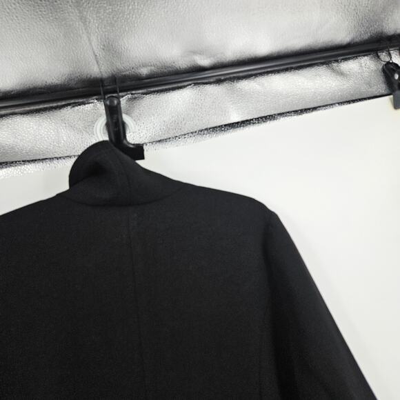 Babette Coat Jacket Black Long Duster Collared Button Front Long Sleeve Size XL - Picture 3 of 4